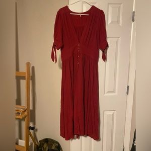 Free People Love of My Life Midi Dress Maroon
